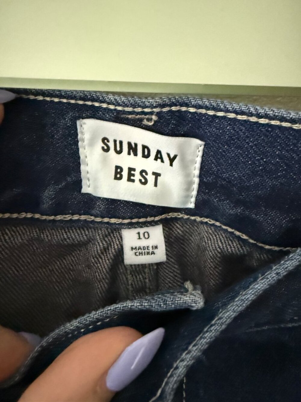 Aritzia Sunday Best | Walker Wide Leg Dark Wash Cargo Jean | Size 10 - Picture 8 of 12